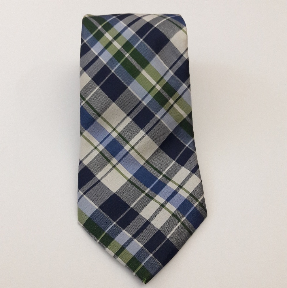 Nautica Men's Tie 100% Silk Blue, Green Necktie